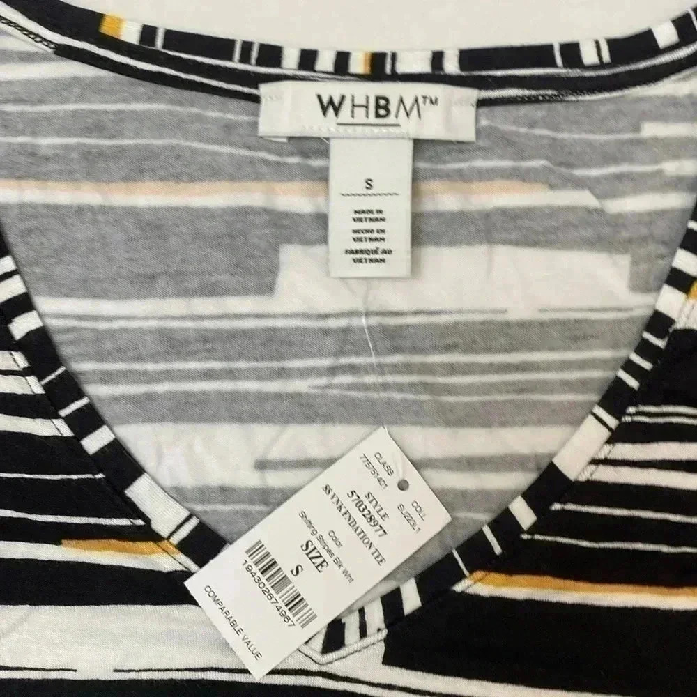 White House black market NWT striped v-neck foundation tee - Picture 4 of 9